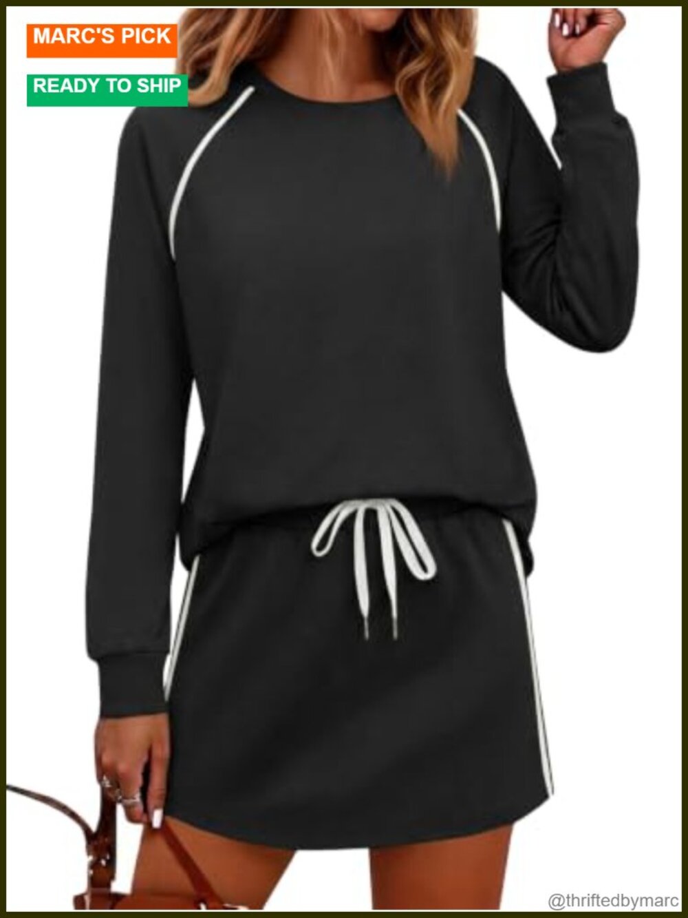 Women's 2 Piece Skort Set Tennis Outfit Fall Vacation Long Sleeve Lounge